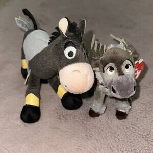 Disney Sidekicks Toy Story Bullseye 9” & Frozen Sparkle TY Sven 7” NWT